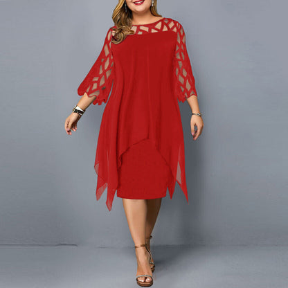 Robe Midi Élégante Femme Grande Taille – Soirée & Fête