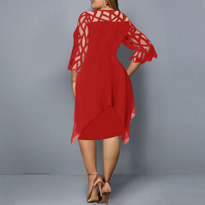Robe Midi Élégante Femme Grande Taille – Soirée & Fête