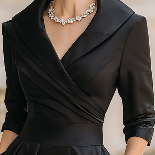 Robe Midi Élégante Plissée Trapèze pour Femme – Vintage & Chic