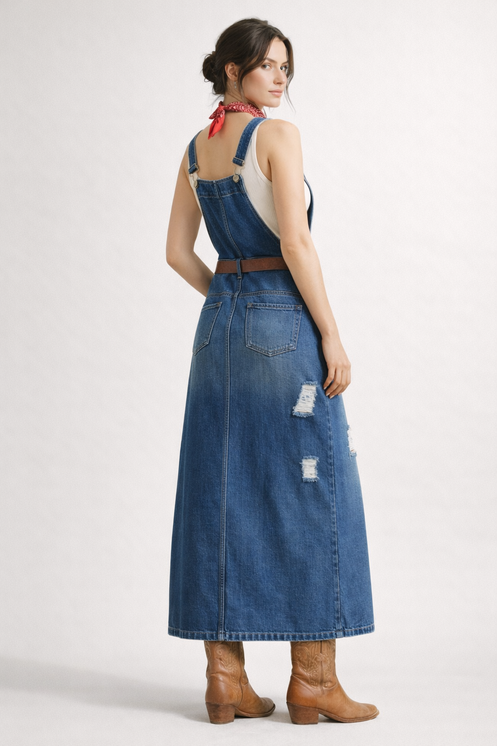 Robe Salopette Midi Femme Élégante et Décontractée