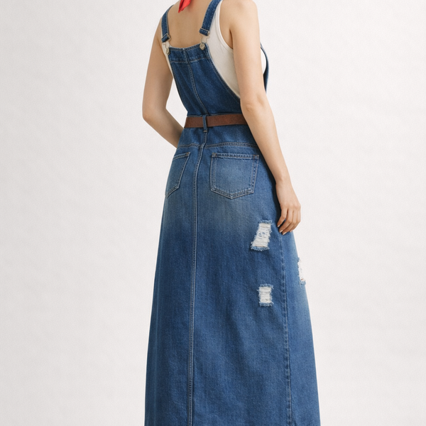 Robe Salopette Midi Femme Élégante et Décontractée