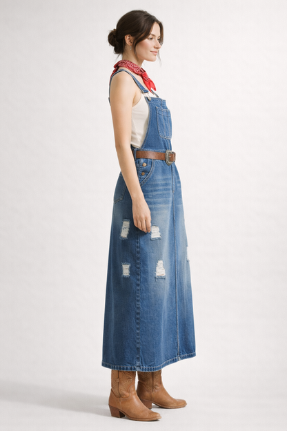 Robe Salopette Midi Femme Élégante et Décontractée