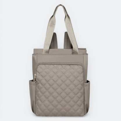 Sac à Dos à Carreaux Taupe Gris - | AïtaVia