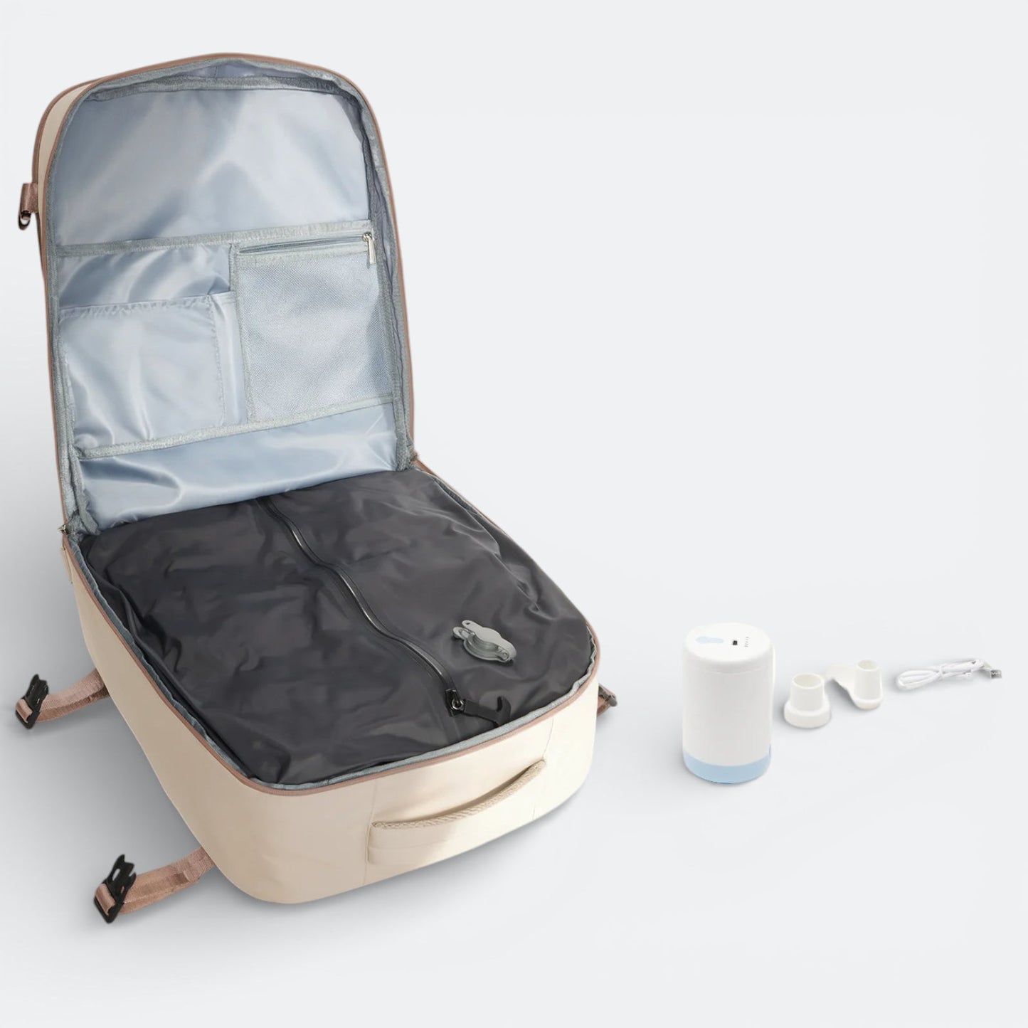 Sac à Dos à Compression Sous Vide Beige Ivoire - | AïtaVia