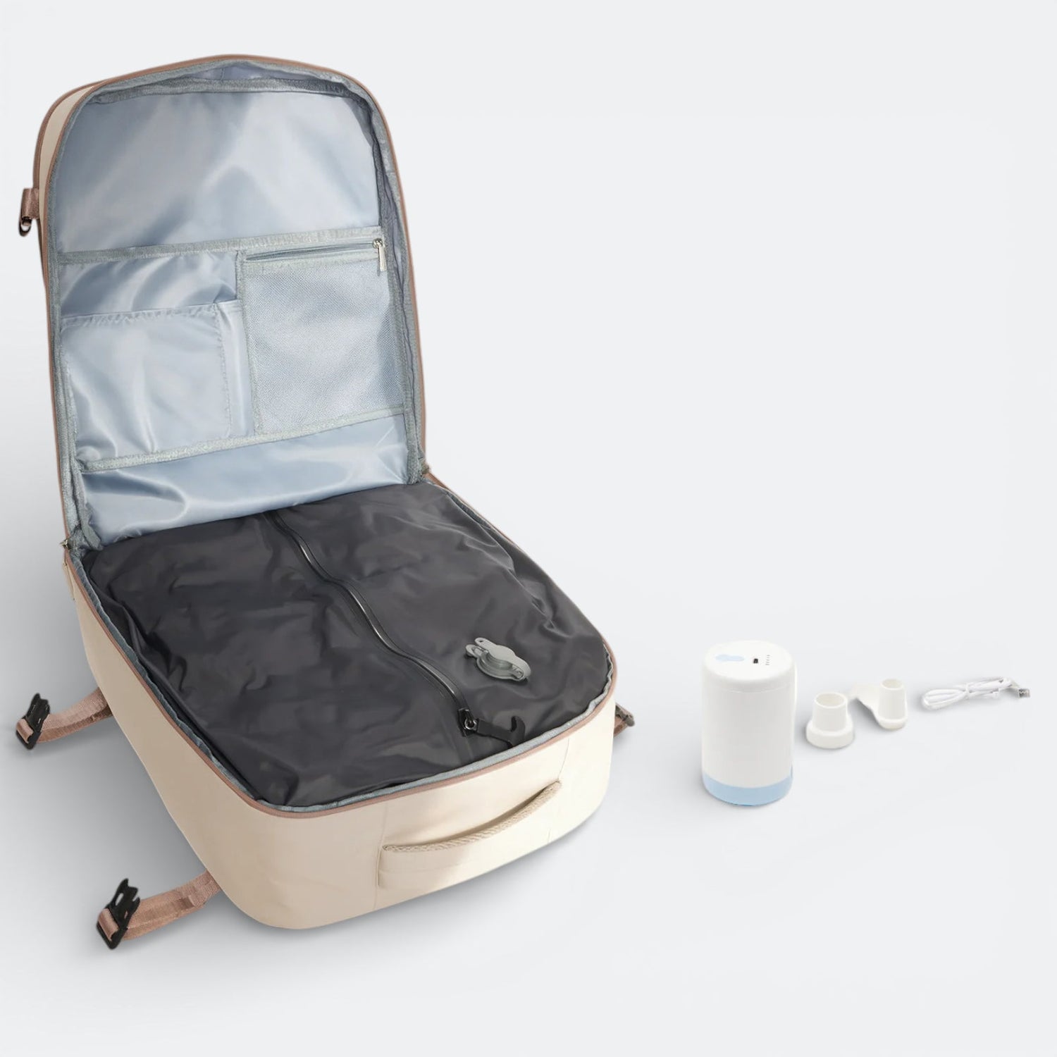 Sac à Dos à Compression Sous Vide Beige Ivoire - | AïtaVia