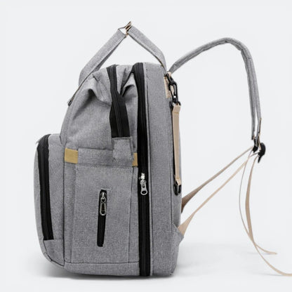 Sac à Dos à Langer avec Lit Gris Acier - | AïtaVia