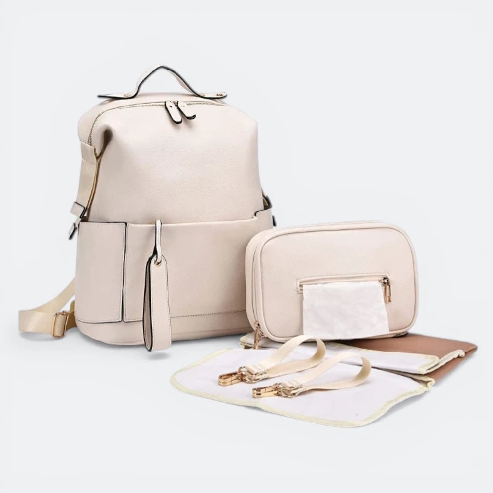 Sac à Dos à Langer Multifonction Beige Rosé - | AïtaVia