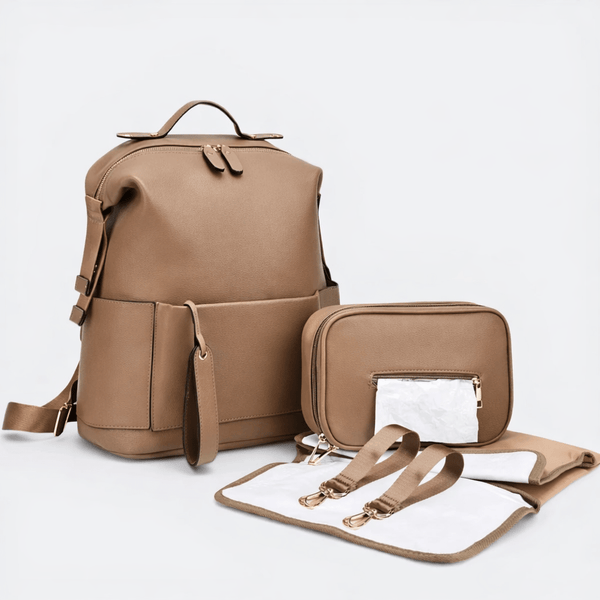 Sac à Dos à Langer Multifonction Beige Taupe - | AïtaVia