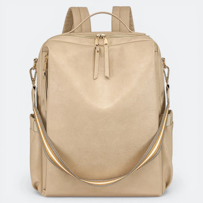 Sac à Dos Bandoulière Cuir Femme Beige - | AïtaVia