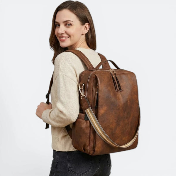 Sac à Dos Bandoulière Cuir Femme Vert Grisé - | AïtaVia