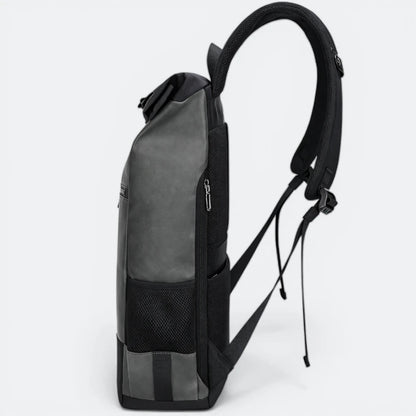 Sac à Dos Cuir Ordinateur Portable Bleu Gris - | AïtaVia