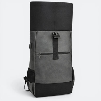 Sac à Dos Cuir Ordinateur Portable Bleu Gris - | AïtaVia