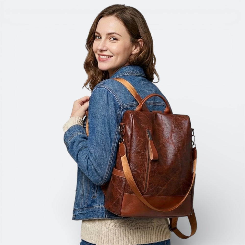 Sac à Dos Cuir Souple Femme Bordeaux Foncé - | AïtaVia