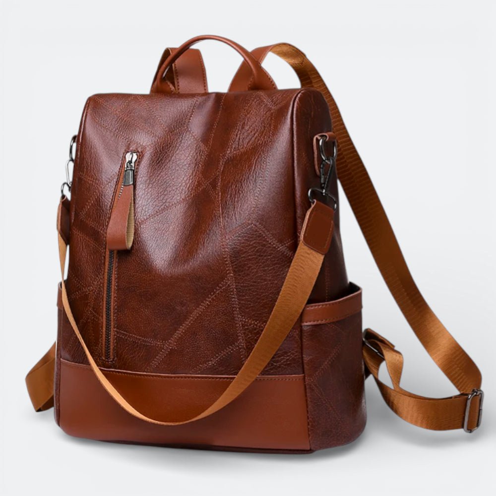 Sac à Dos Cuir Souple Femme Brun Rouille - | AïtaVia