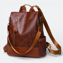 Sac à Dos Cuir Souple Femme Brun Rouille - | AïtaVia