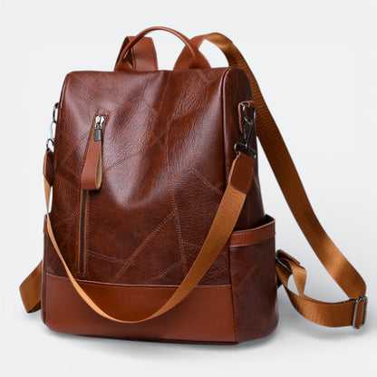 Sac à Dos Cuir Souple Femme Brun Rouille - | AïtaVia