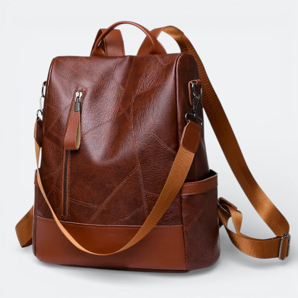 Sac à Dos Cuir Souple Femme Brun Rouille - | AïtaVia