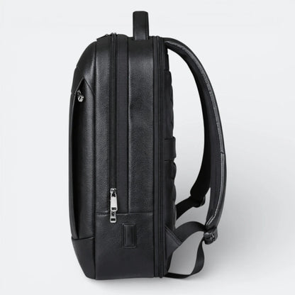 Sac à Dos Cuir Véritable Noir Homme Noir - | AïtaVia