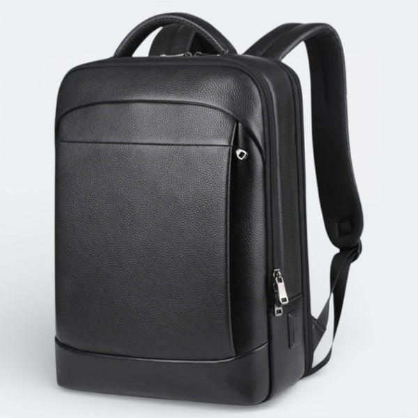 Sac à Dos Cuir Véritable Noir Homme Noir - | AïtaVia