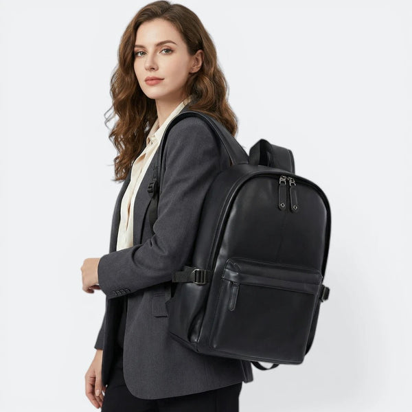 Sac à Dos de Voyage en Cuir Noir - | AïtaVia