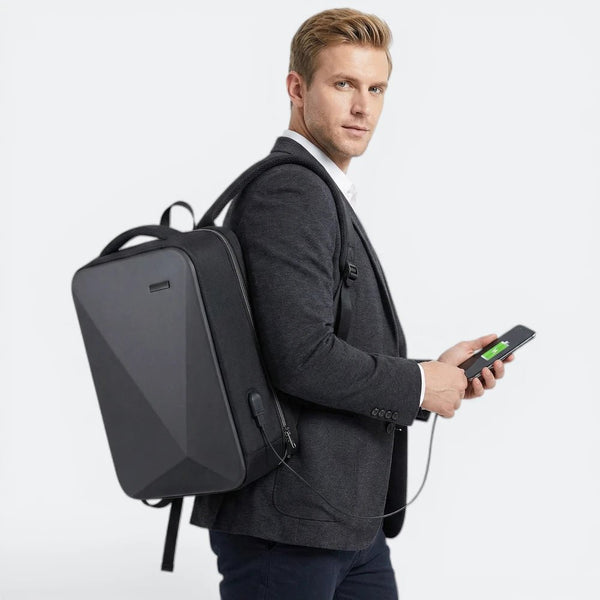 Sac à Dos d'Ordinateur Antivol Noir & Rose Corail - | AïtaVia