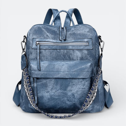 Sac à Dos en Cuir Imperméable Bleu Ardoise - | AïtaVia
