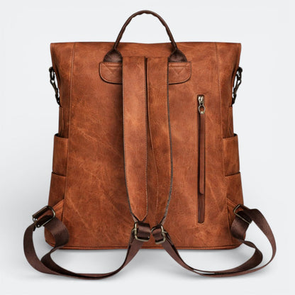 Sac à Dos en Cuir Imperméable Gris Taupe - | AïtaVia