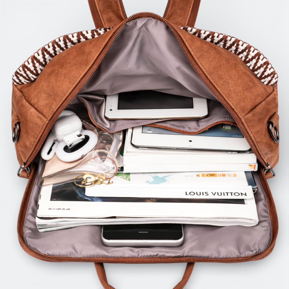 Sac à Dos en Cuir Imperméable Gris Taupe - | AïtaVia