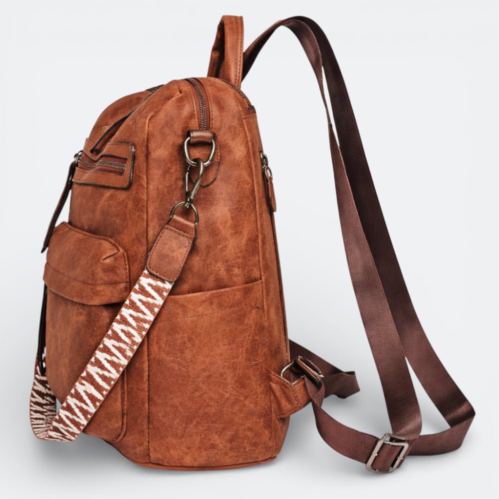 Sac à Dos en Cuir Imperméable Gris Taupe - | AïtaVia