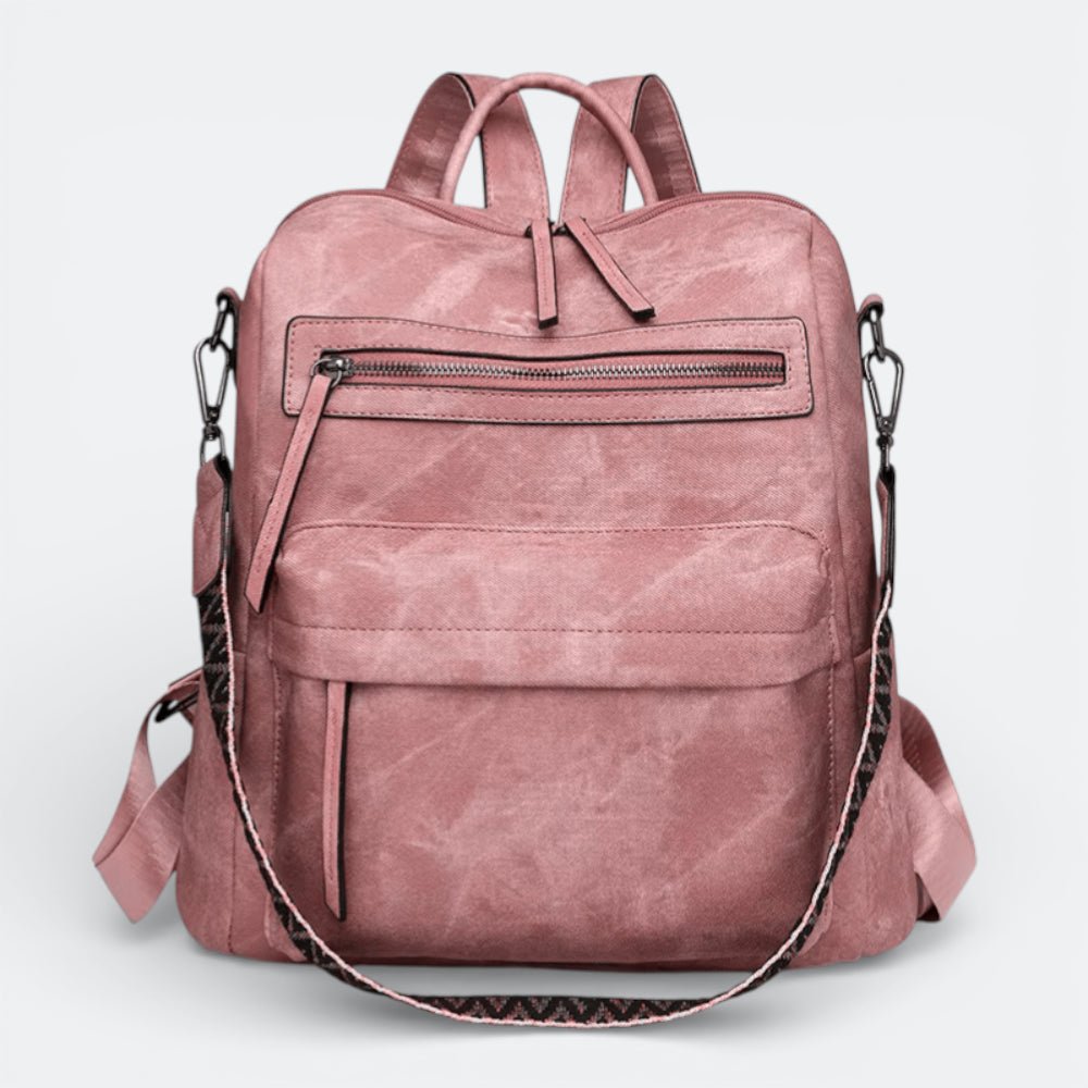 Sac à Dos en Cuir Imperméable Rose Fané - | AïtaVia