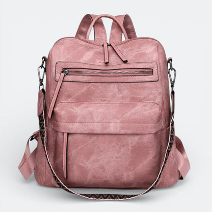 Sac à Dos en Cuir Imperméable Rose Fané - | AïtaVia