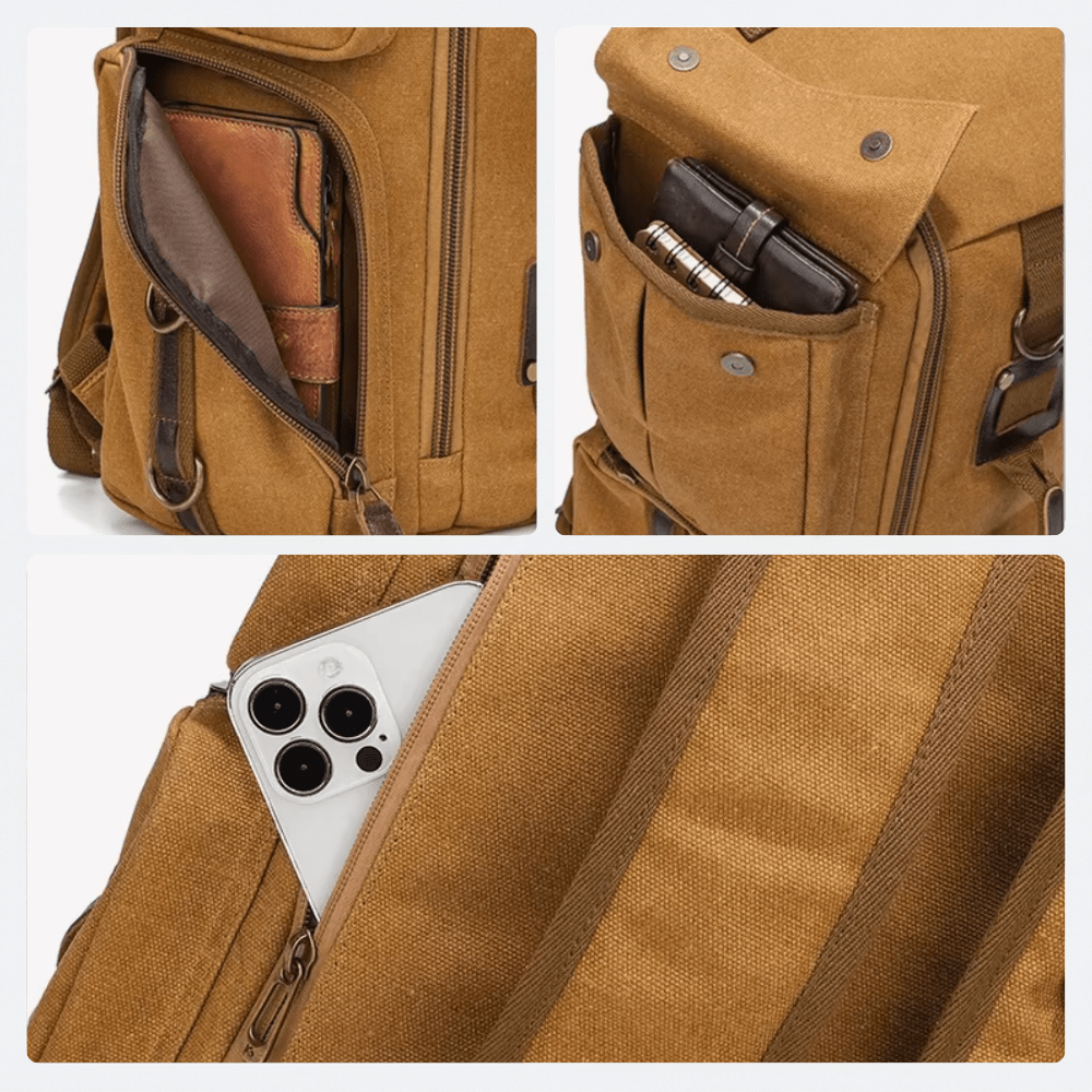 Sac à Dos en Toile Cirée Gris Mauve - | AïtaVia