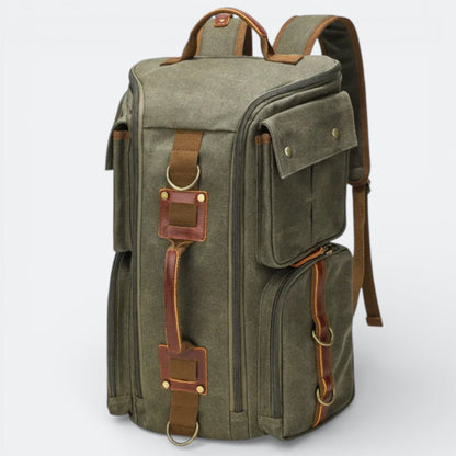 Sac à Dos en Toile Cirée Vert Kaki - | AïtaVia