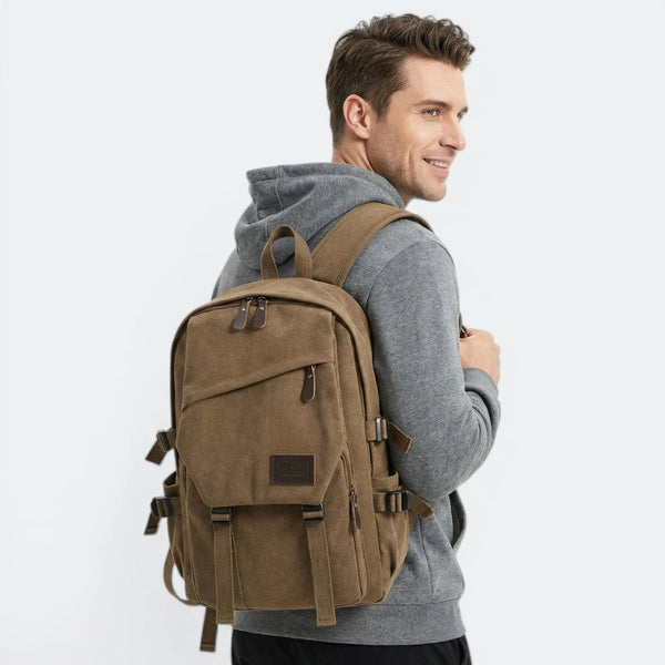 Sac à Dos en Toile Gris Taupe - | AïtaVia