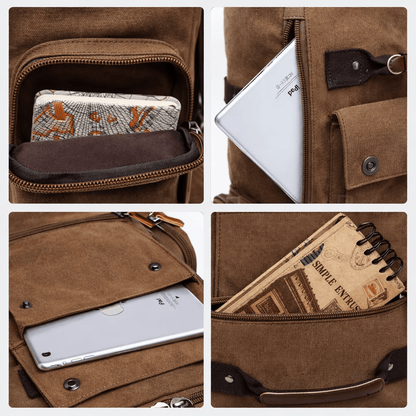 Sac à Dos en Toile Vintage Bleu Nuit - | AïtaVia