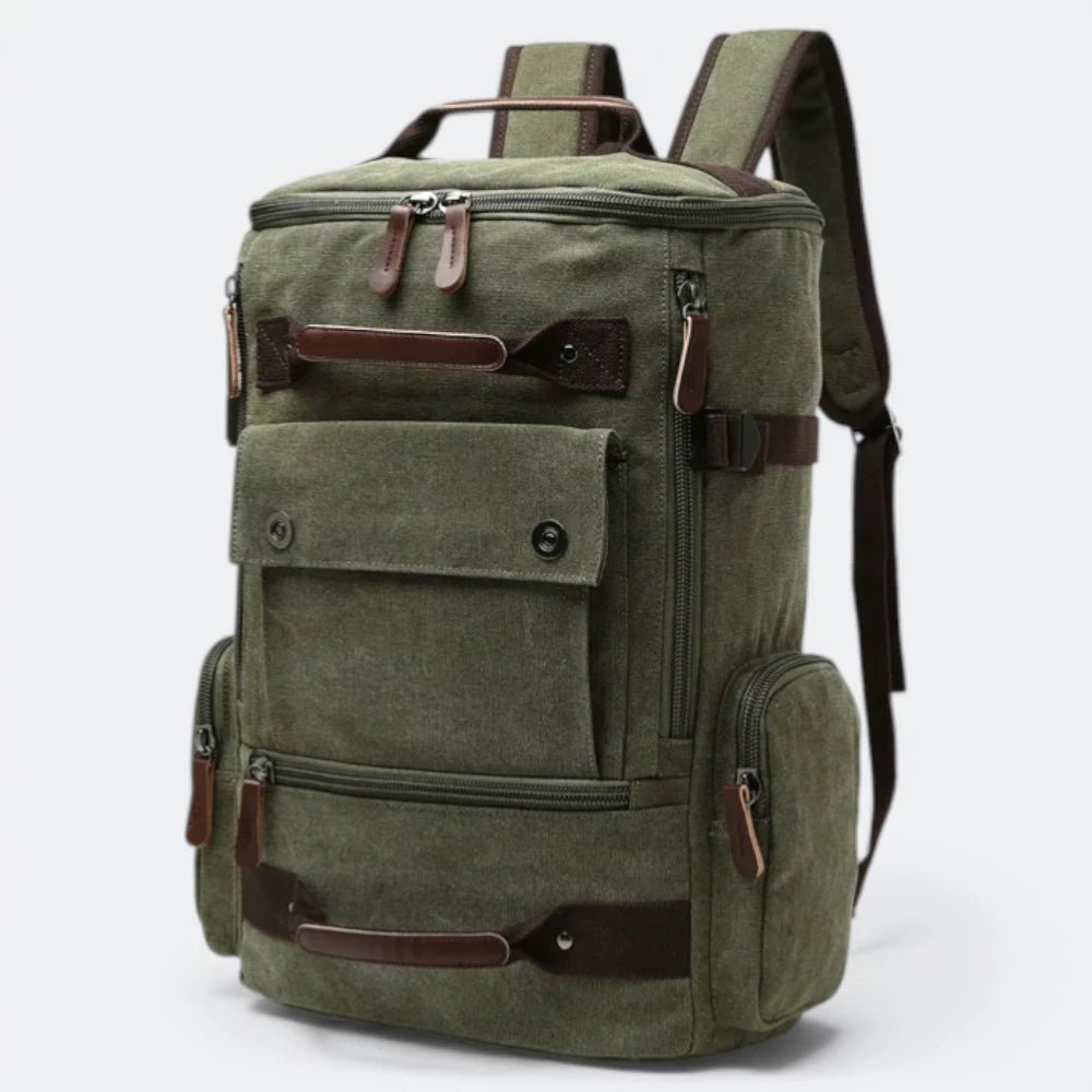 Sac à Dos en Toile Vintage Vert Grisé - | AïtaVia