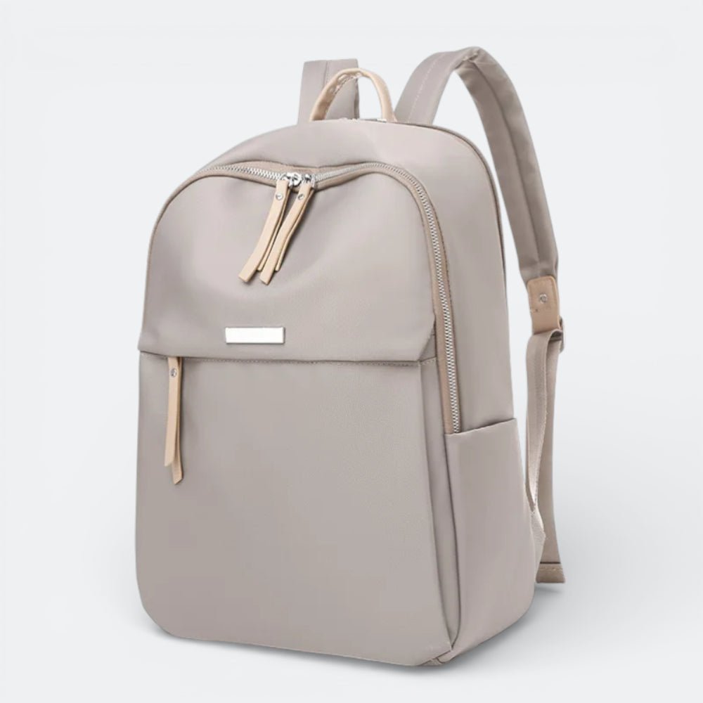 Sac à Dos Étudiant Ordinateur Beige Lin - | AïtaVia