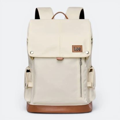Sac à Dos Femme Cuir à Rabat Beige Rosé - | AïtaVia