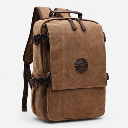 Sac à Dos Homme en Toile Brun Noisette - | AïtaVia