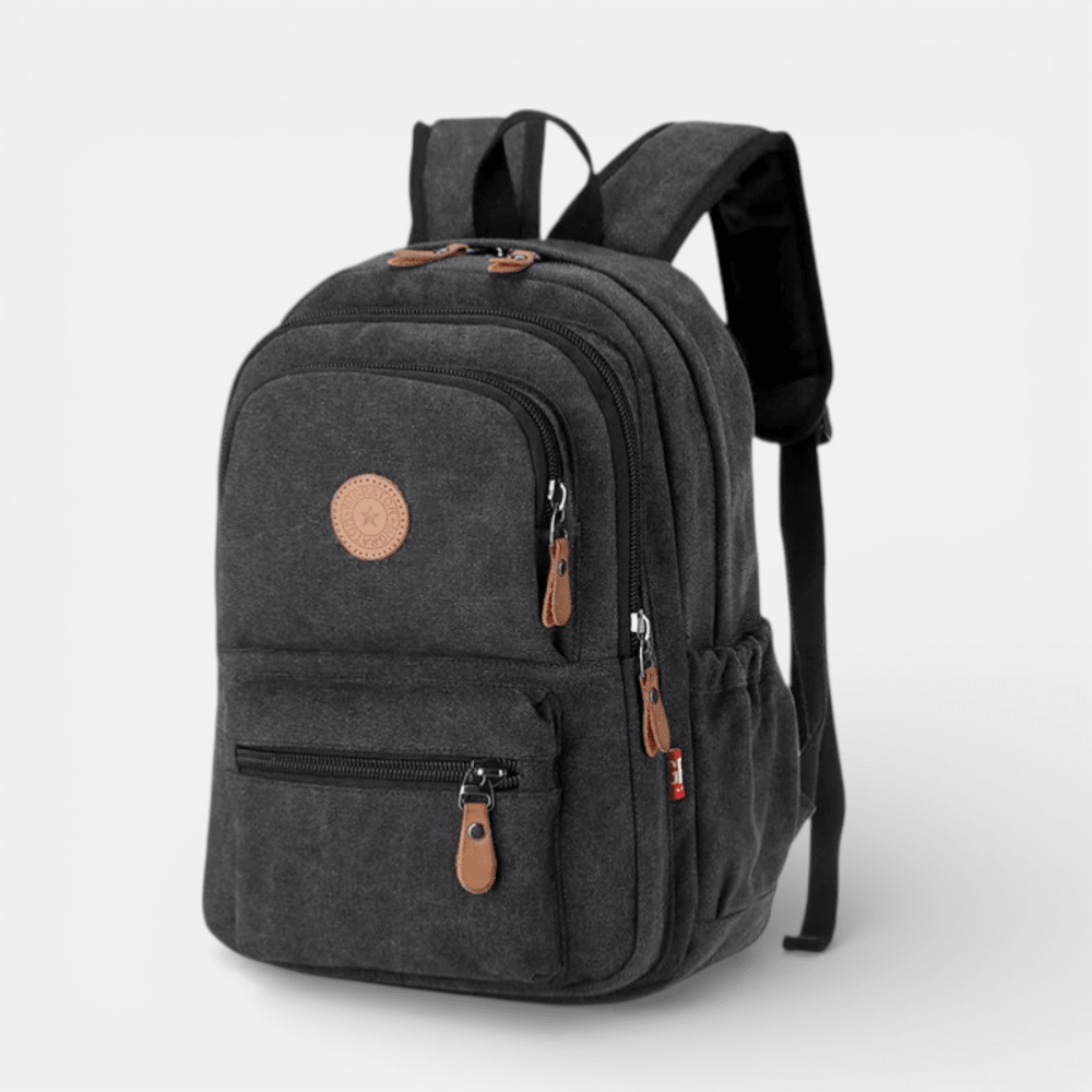 Sac à Dos Homme Toile Vintage Gris Charbon - | AïtaVia