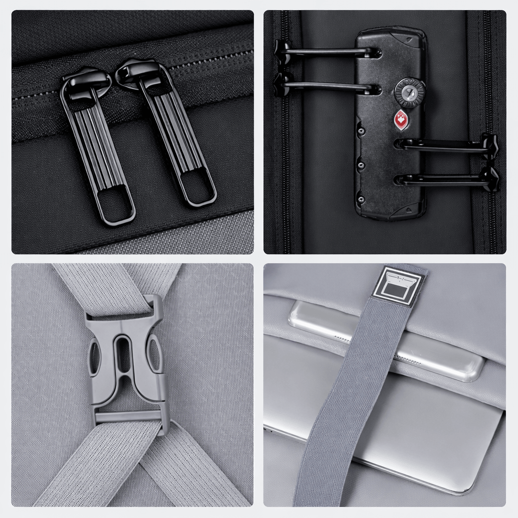 Sac à Dos Moto Grande Capacité Gris Perle - | AïtaVia