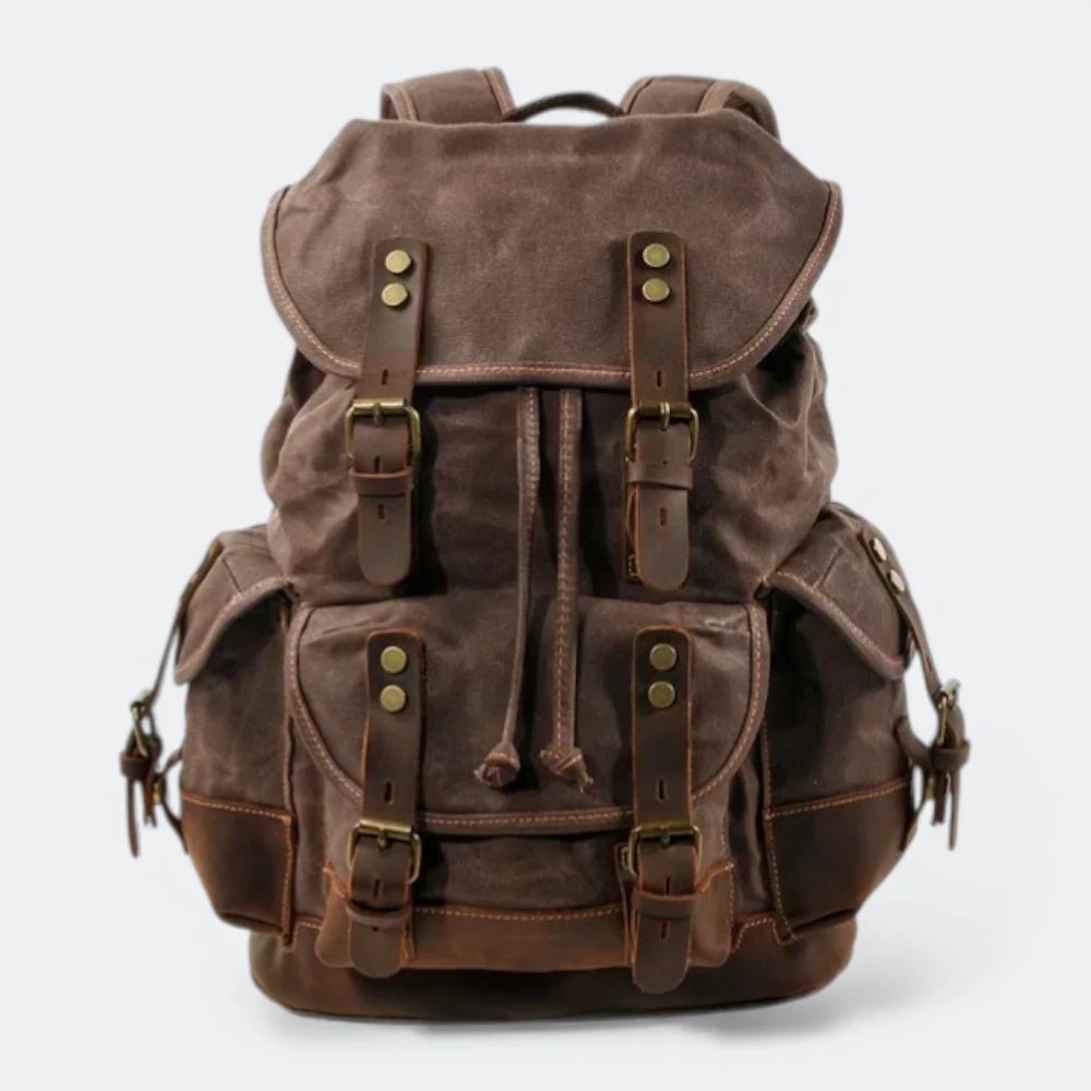 Sac à Dos Toile Vintage Homme Brun Terre - | AïtaVia