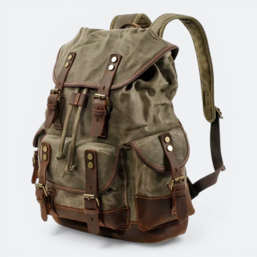 Sac à Dos Toile Vintage Homme Gris Charbon - | AïtaVia