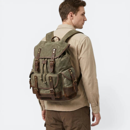 Sac à Dos Toile Vintage Homme Gris Charbon - | AïtaVia