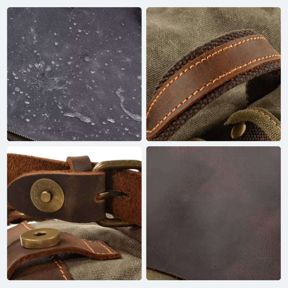 Sac à Dos Toile Vintage Homme Gris Charbon - | AïtaVia