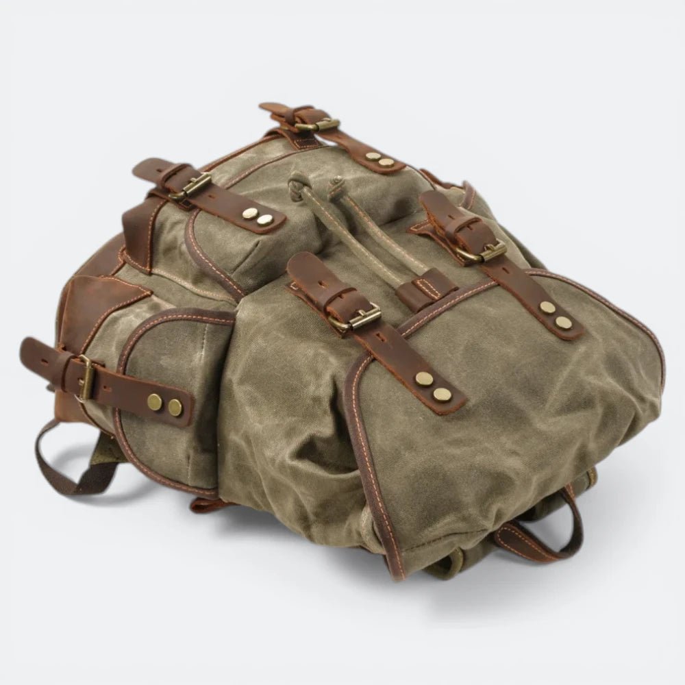 Sac à Dos Toile Vintage Homme Gris Charbon - | AïtaVia