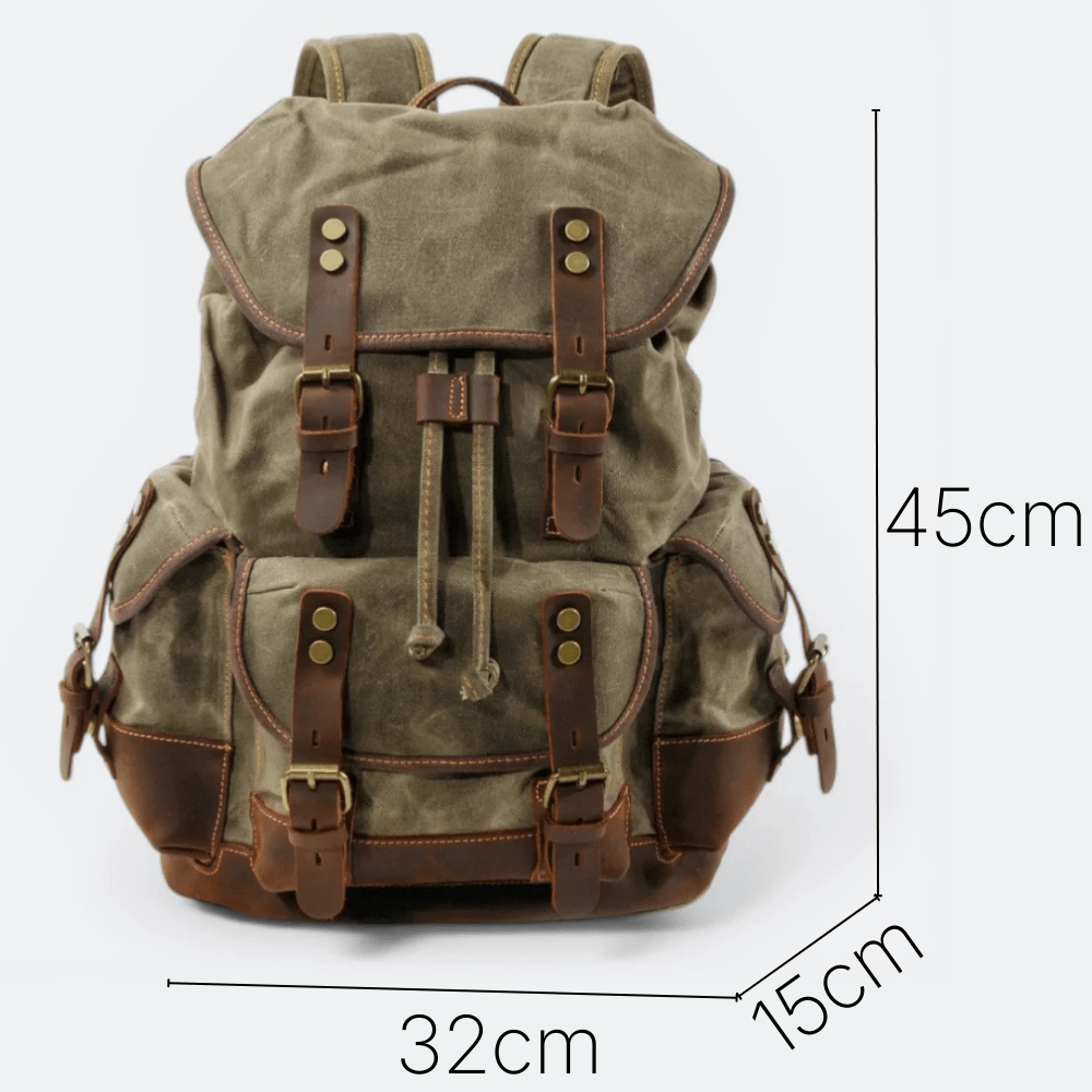 Sac à Dos Toile Vintage Homme Gris Charbon - | AïtaVia