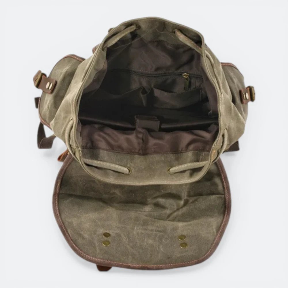 Sac à Dos Toile Vintage Homme Gris Charbon - | AïtaVia