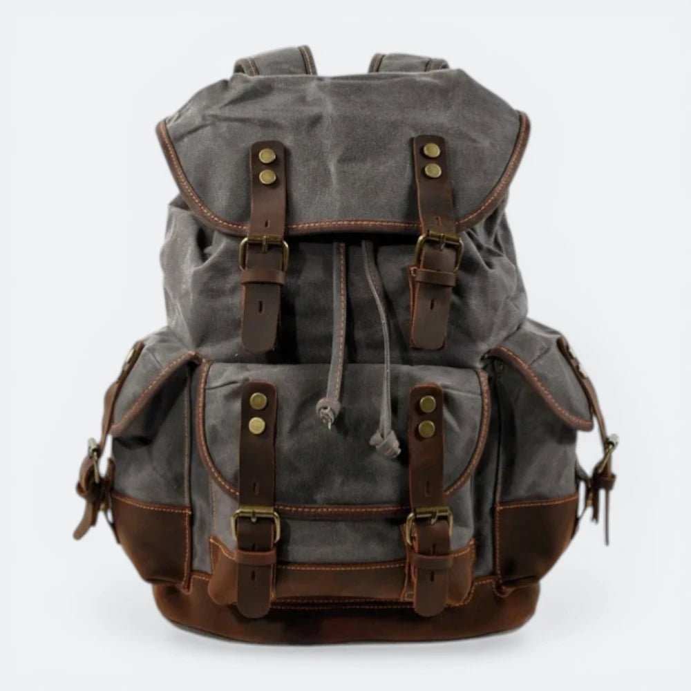 Sac à Dos Toile Vintage Homme Gris Ombre - | AïtaVia