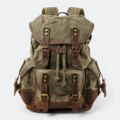 Sac à Dos Toile Vintage Homme Kaki Foncé - | AïtaVia